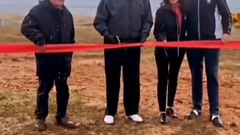 DonaldTrump In Scotland Cutting The Ribbon On His New Golf Course At "Trump Intl Golf Links"