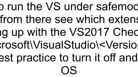 How to reset settings of visual studio 2017