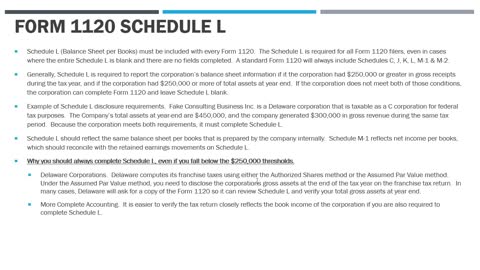 IRS Form 1120 Schedule L - Balance Sheet Per Books