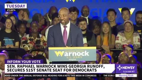 Democratic Sen. Warnock Wins Georgia Runoff Against Walker