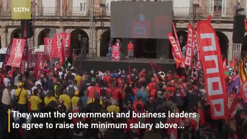 Thousands rally in Spain to demand pay hikes amid high inflation