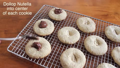 Dessert Making Recipes---Thumbprint Nutella Christmas Cookies / SweetTreats