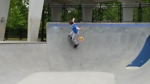 Skater Faceplants Coming Down A Ramp