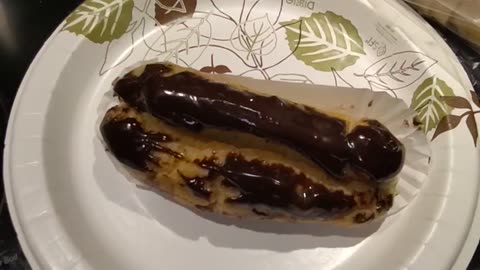 Eating Éclair From Bartz Bakery, Dbn, MI, 11/15/23