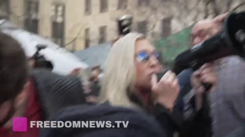 NYC's Mayor Tried To Intimidate MTG, She Showed Up With A Bullhorn & Called Him Out