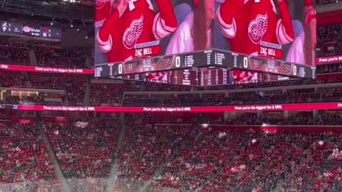 Little jumbotron appearance at opening night 🐙🏒 @Detroit Red Wings