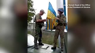 Video shows Ukraine soldiers at town of Lyman