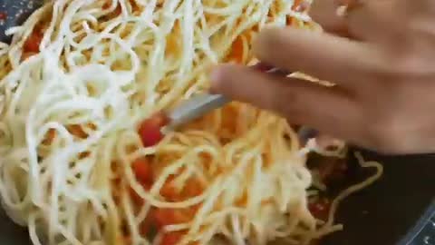 What spaghetti in red sauce where home made
