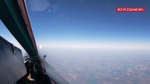 MiG-31 supersonic fighters in the sky over the air defense zone