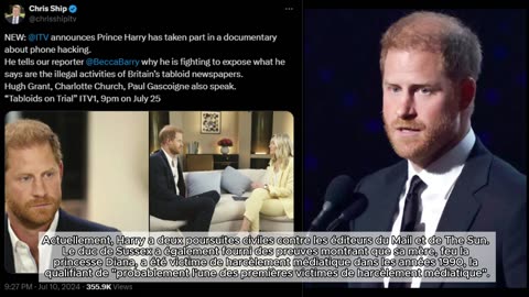 Harry blâme les médias pour les tensions au sein de la famille royale
