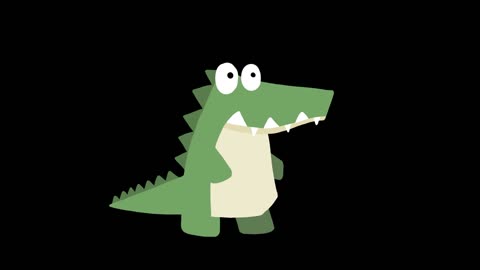 cute animal animation crocodile mg simple flat style