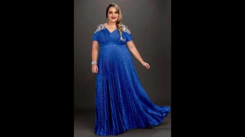Blue Plus Size Wedding Dress