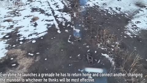 Combat Footage - A foreign fighter uses a drone to kill two Russians