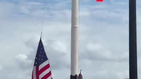 Tearing Down And Burning American Flag