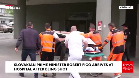 Slovakian Prime Minister Robert Fico Arrives At Hospital After Being Shot