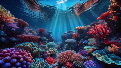 Chill Beats Music - Lofi Ambient Electronic | (AI) Sunlit Dance of Corals and Marine Light