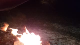 Portable firepit . Cabin style campfire under a tarp 12th Dec 2022