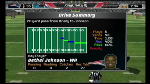 Madden NFL 06 Franchise Year 1 Week 2 Patriots At Panthers