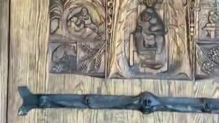 Saint Martin's Abbey Beautiful Woodwork Door