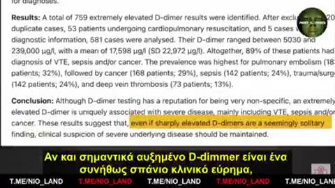 Δρ Rochagné KILIAN Τα επίπεδα D-DIMER είναι πολύ υψηλά μετά τον εμβολιασμό.