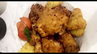 crispy fried chicken in an air fryer | spicy fried chicken recipe | kfc style fried chicken recipe