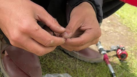 Setting up a fishing hook