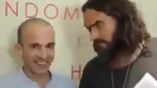 Russell Brand the shill thinks this psychopath Yuval Noah Harari is a beautiful person