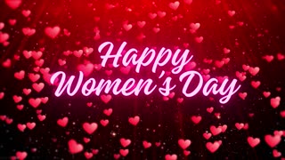 464. Women Day Video💕Flying Romantic Little Neon Hearts💐Cute Background