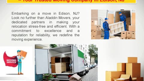 Experience Seamless Relocations with Aladdin Movers – Your Trusted Moving Company in Edison, NJ