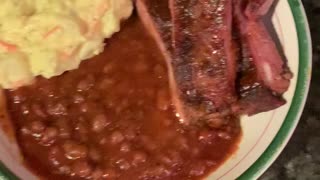 We Had BBQ Ribs For Dinner Last Night With Potato Salad And Baked Beans!