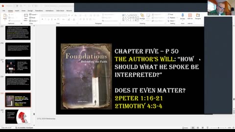 Wednesday March 13, 2024 Foundations II: Apologetics: Did God intend for us to understand His Word?