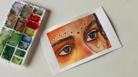 Watercolour painting 🎨 | Radha Crying 🥺 for kanha | crying painting | #Radha #watercolours