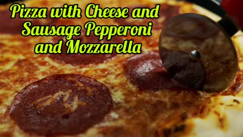 Pizza with Cheese and Sausage Pepperoni and Mozzarela