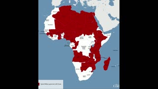 Map of African countries that have signed military agreements with Russia