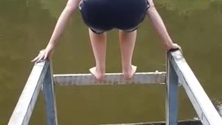 Girl Jumping into River Takes an Unexpected Turn