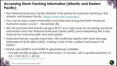 NASA ARSET: Disasters Scenarios, Tropical Storms, Session 1/3