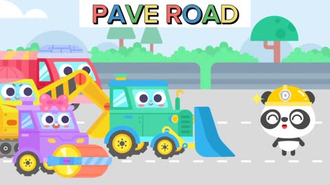 PAVE ROAD By using heavy equipment