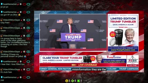 huwhite stream - meme creation and President Trump in Ottumwa, IA