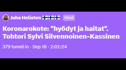 Tohtori Sylvi Silvennoinen-Kassinen koronarokote "hyödyt ja haitat"
