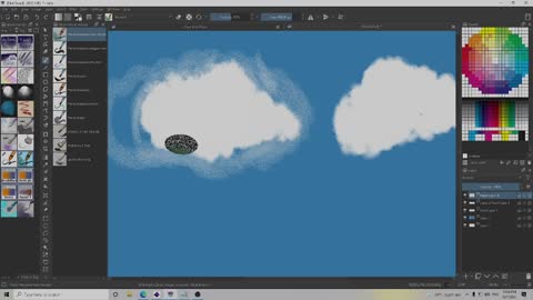 Krita making clouds-first video