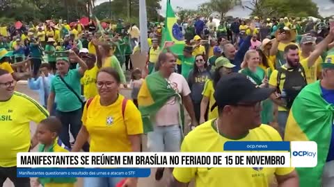 Manifestantes se reúnem em Brasília no feriado de 15 de novembro