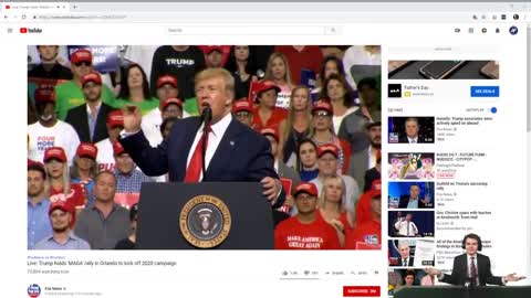Nick Fuentes watches Trump's first 2020 campaign rally