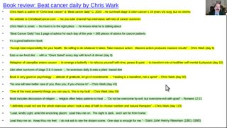 Book review: Beat cancer daily by Chris Wark