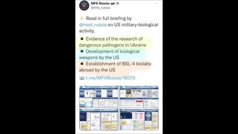 MFA Russian - US biolabs in the Ukraine