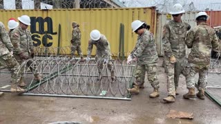 TX National Guard is defying the ruling and installing more barriers and razor wires in Shelby Park.