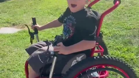 A boy and his new chair