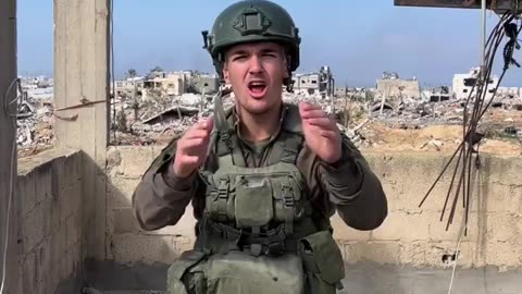 Israeli soldier filming himself and mocking Palestinians