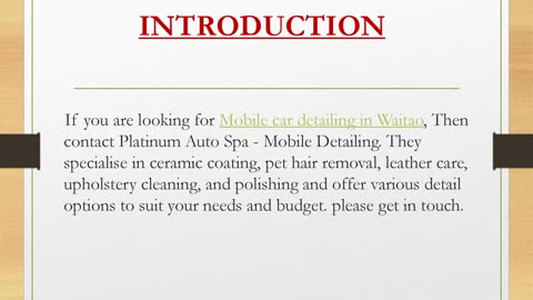 Mobile car detailing in Waitao