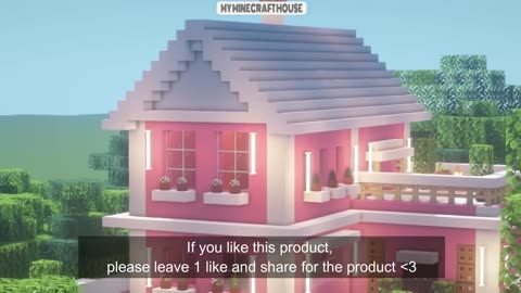 MINECRAFT_ How to build a lovely pink house super simple