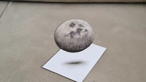 Easy 3D Drawing Moon on paper for beginners #3d
